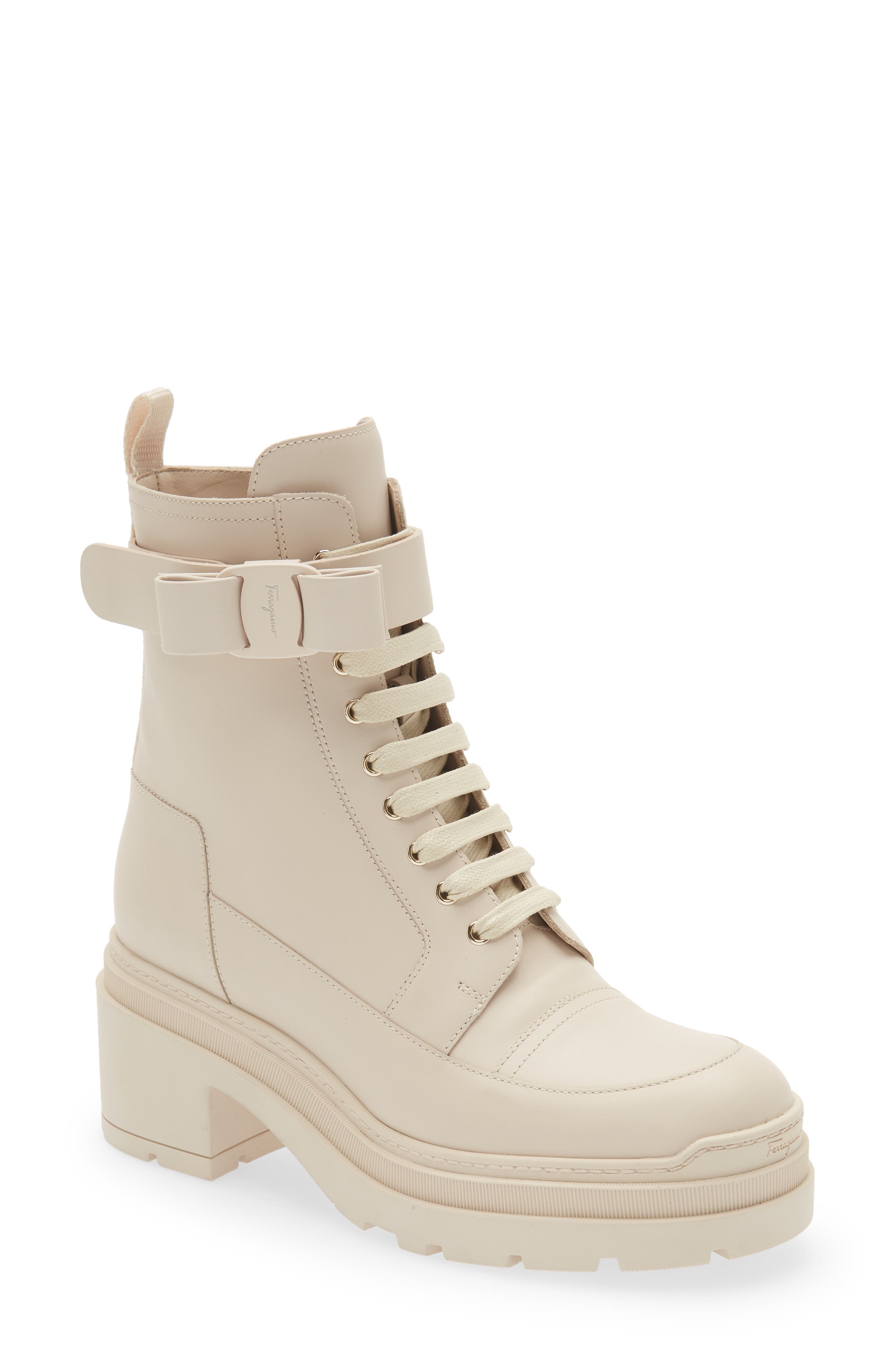 ferragamo lace up boots