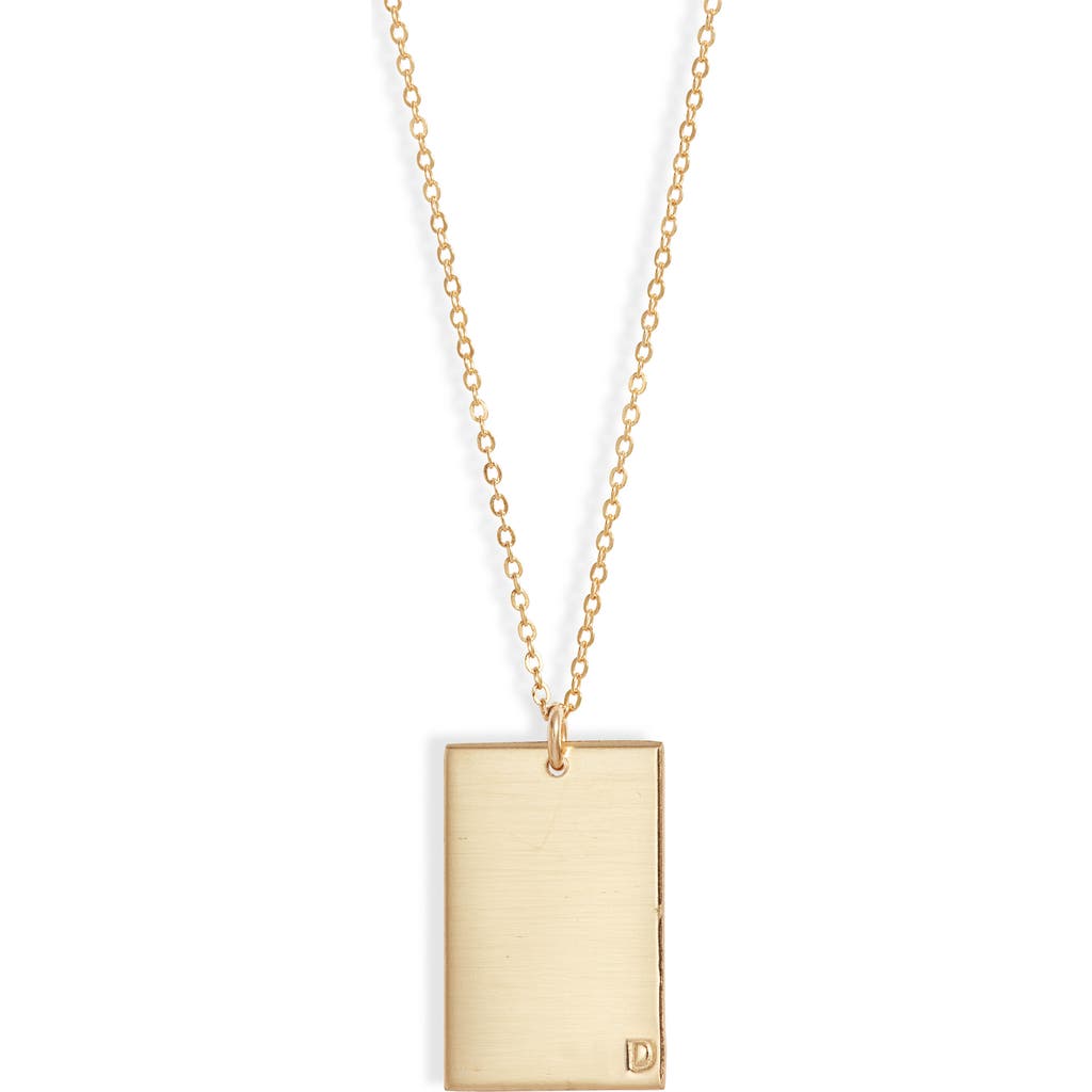 Set & Stones Goldie Initial Tag Pendant Necklace In Gold/d