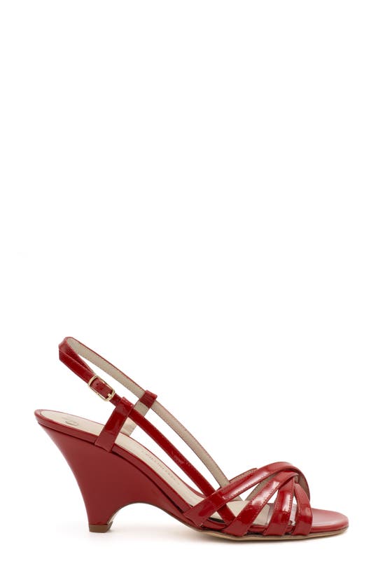 Amalfi By Rangoni Camogli Slingback Sandal In Red Patent - Platinum Buckle