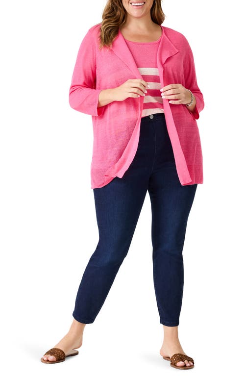 Shop Nic + Zoe Nic+zoe Featherweight Flyaway Cardigan In Wild Pink