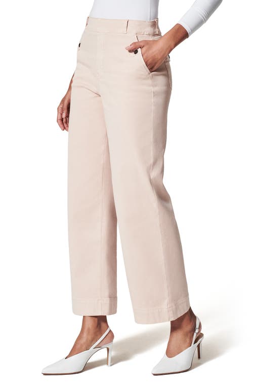 SPANX® Stretch Twill Wide Leg Crop Pants in Pale Pink