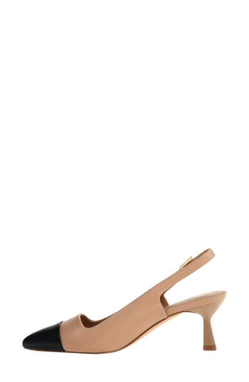 Chinese Laundry Mariella Slingback Pointed Cap Toe Pump In Beige/black