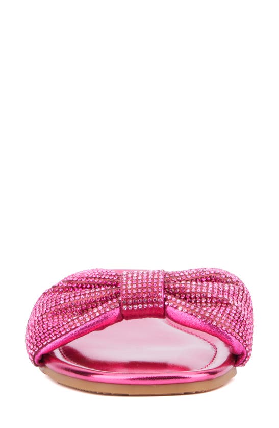 Shop New York And Company Karli Rhinestone Slide Sandal In Pink