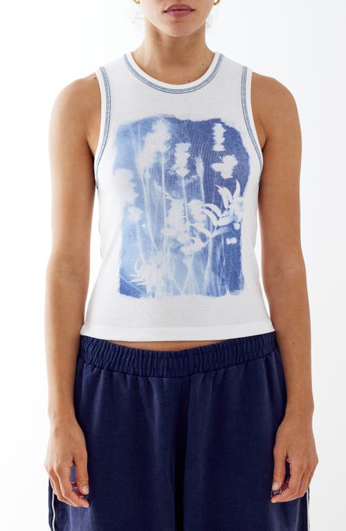 BDG Urban Outfitters Cyanotype Graphic Tank White at Nordstrom,