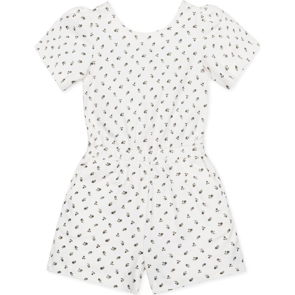 Hope & Henry Girls' Organic Knit Flutter Romper, Kids In Provence Ditsy Floral