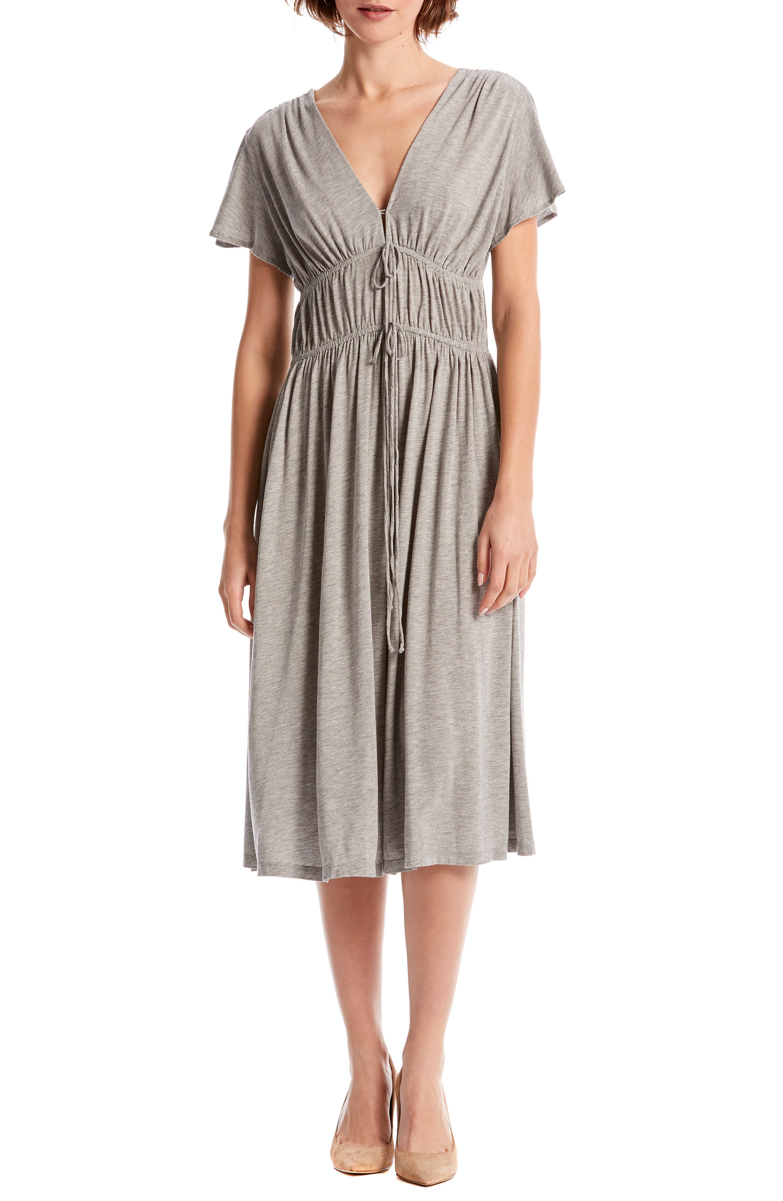 Michael Stars Dhalia Tie Front Dress, Grey