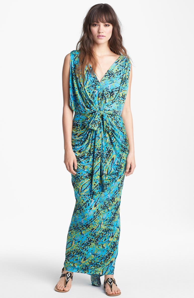 Tbags Los Angeles Print Draped Jersey Maxi Dress | Nordstrom