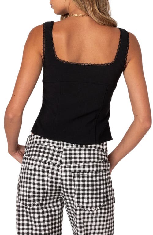 Edikted Odette Split Front Tailored Top In Black