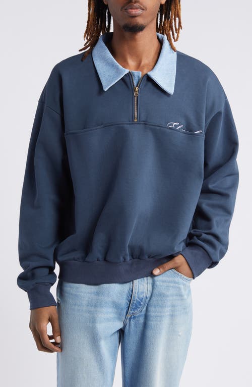 Elwood Long Sleeve Quarter Zip Sweatshirt Navy at Nordstrom,