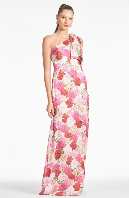 Shop Sachin & Babi Chelsea One-shoulder Gown In Campo Di Fiore