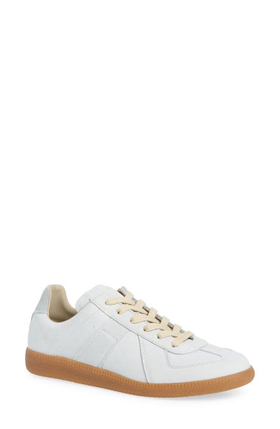 Shop Maison Margiela Replica Low Top Sneaker In Silver Birch