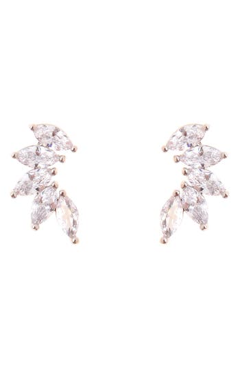 Zaxie By Stefanie Taylor Marquise Cubic Zirconia Ear Crawlers In Silver
