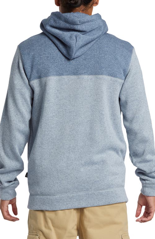 Quiksilver Keller Colorblock Fleece Lined Zip Hoodie In Ice Flow Heather