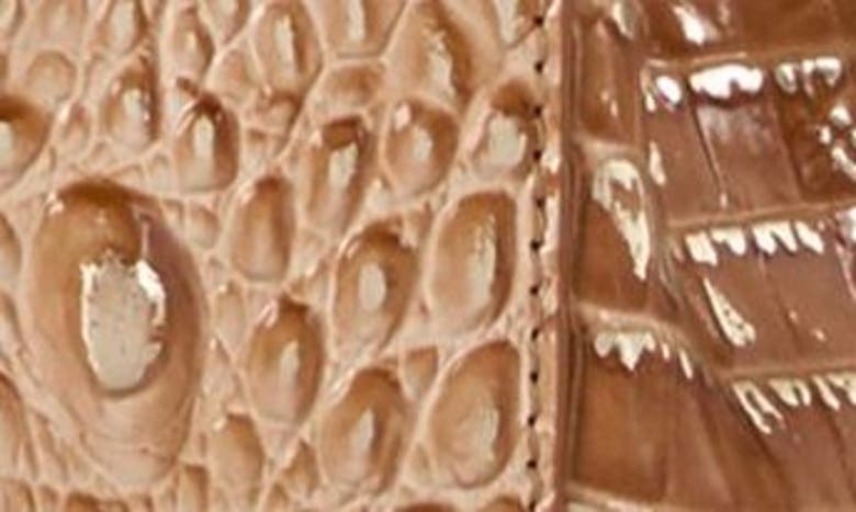 Shop Brahmin Margo Croc Embossed Leather Crossbody Bag In Honey Brown