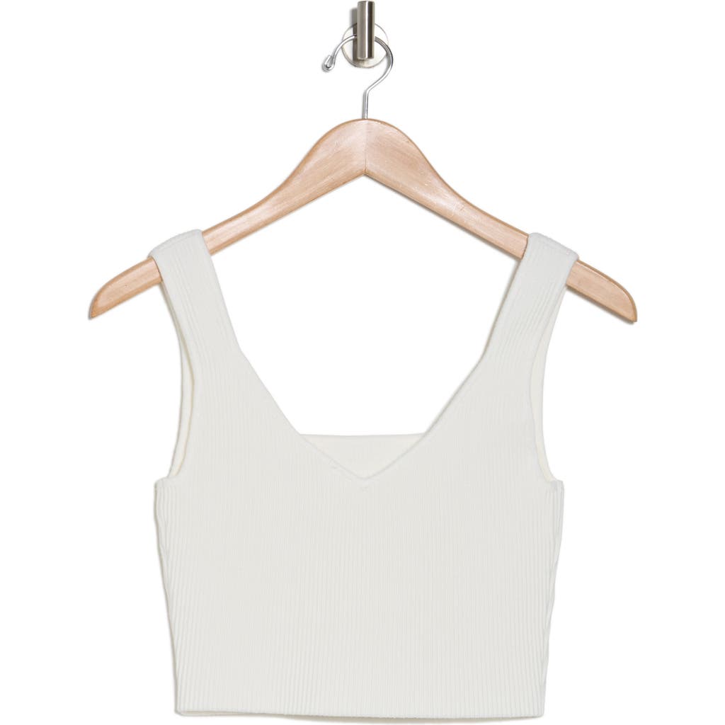 Shop Abound Reversible Rib Crop Sweater Tank In Ivory