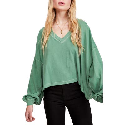Free People Blouson Sleeve Tee, Green