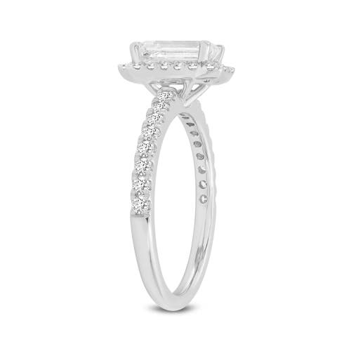 Shop Luvmyjewelry Ivey 14k White Gold Emerald Cut Lab Grown Diamond Halo Engagement Ring