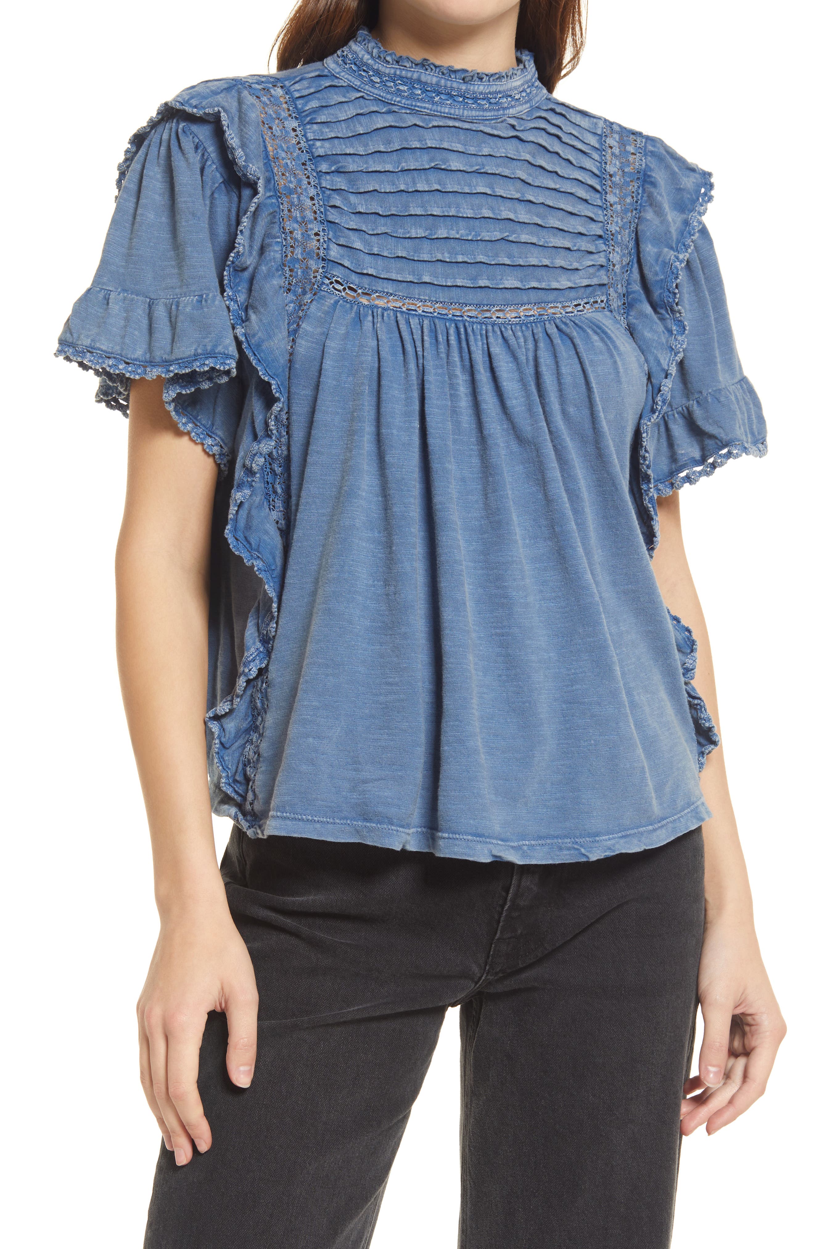 Free People Le Femme Top in Eventide