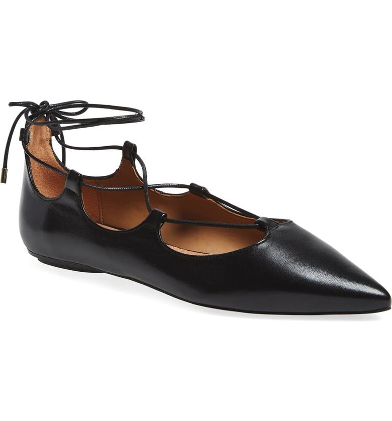 Topshop 'Leather Kingdom' Pointy Toe Flat (Women) | Nordstrom