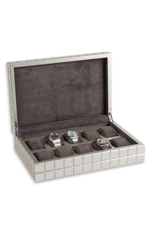 Bey-berk Modern Cube Watch Storage Box In Silver