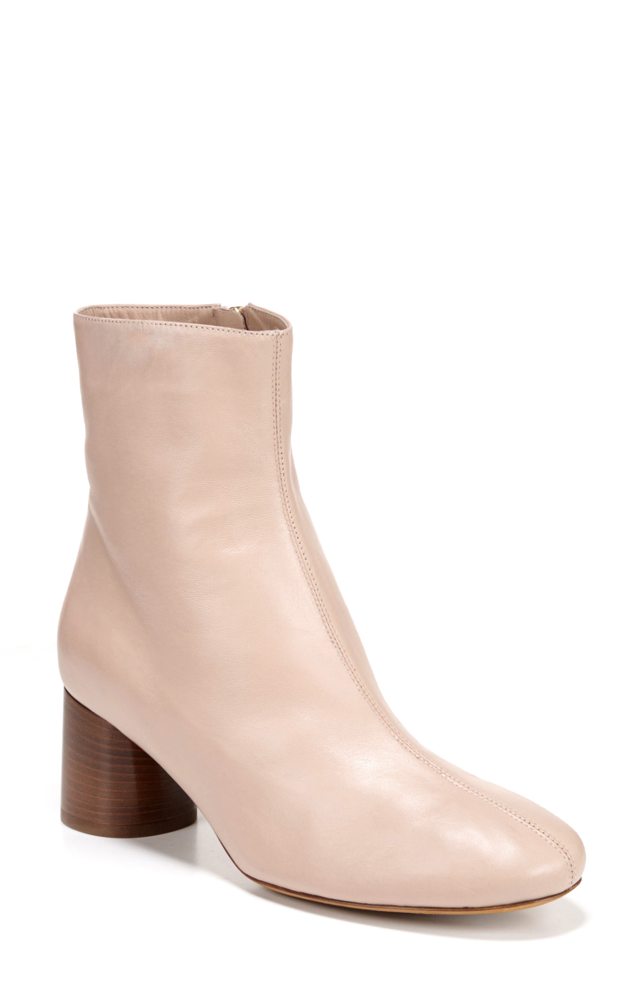 leather block heel boots