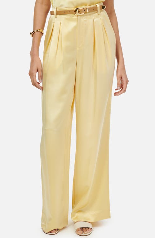 Shop Cami Nyc Davina High Waist Satin Wide Leg Pants In Sunlight