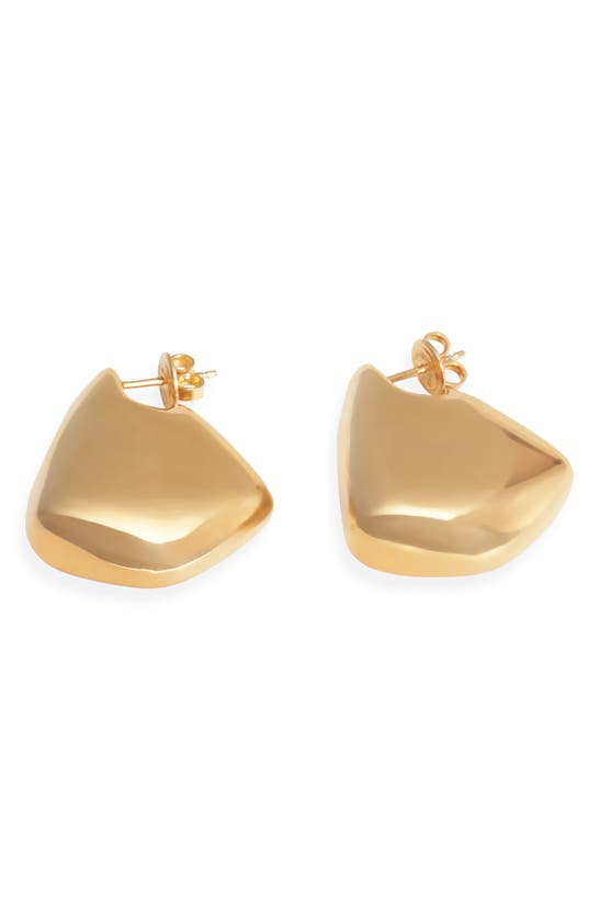 Bottega Veneta Small Vahuo Fin Earrings In Yellow Gold