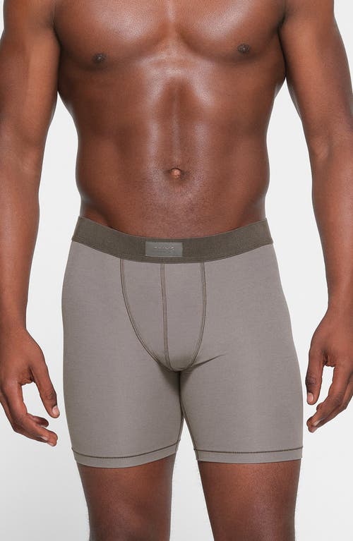 Skims 5-inch Cotton & Modal Blend Boxer Briefs In Washed Gunmetal