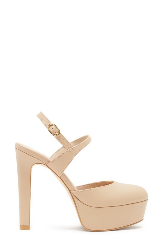 Stuart Weitzman Avenue Platform Pump In Golden Beige