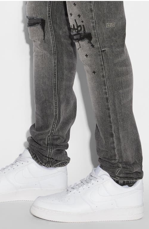 Shop Ksubi Chitch Ripped Slim Tapered Leg Jeans In Black