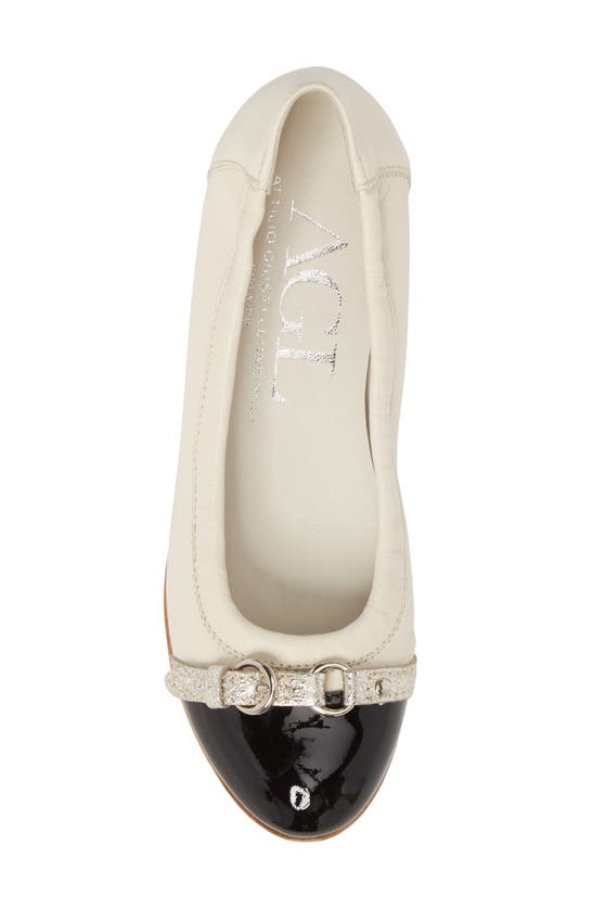 Agl Attilio Giusti Leombruni Monika Cap Toe Ballet Flat In Chalk-gess-gold