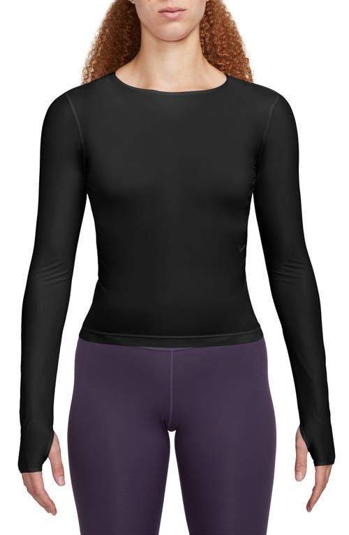 Nike Futuremove Long Sleeve Dri-fit Sheer Top In Black