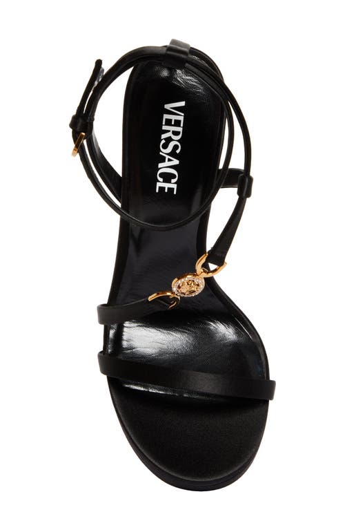 Shop Versace Medusa '95 Platform Sandal In Black/ Gold