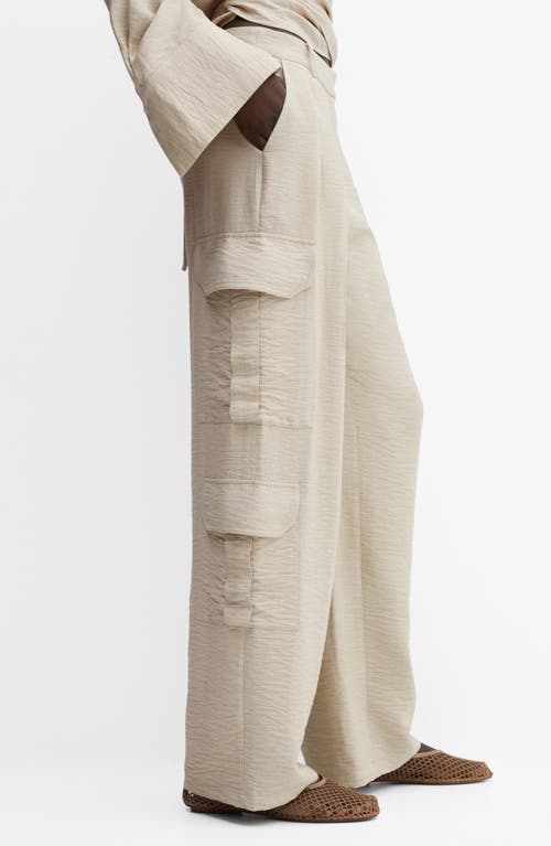 Shop Mango Utah Cargo Trousers In Light Pastel Brown