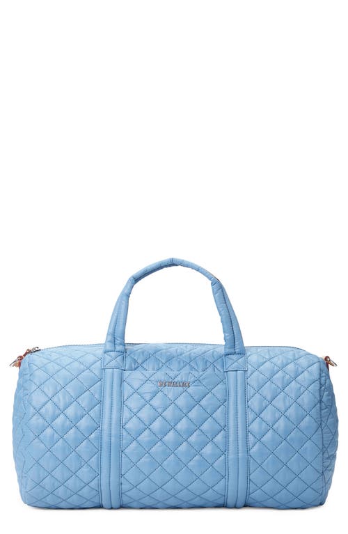 Morgan Quilted Nylon Duffle Bag in Medium Blue