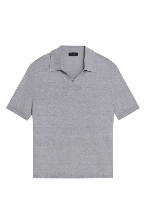 Shop Theory Brenan Linen Blend Polo In Grey Heather - B21