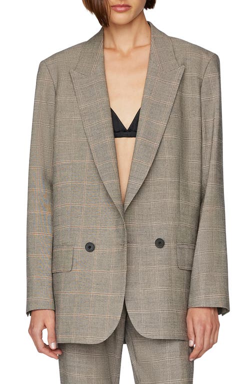 Shop Frame Di Windowpane Peak Lapel Boxy Blazer In Noir Multi