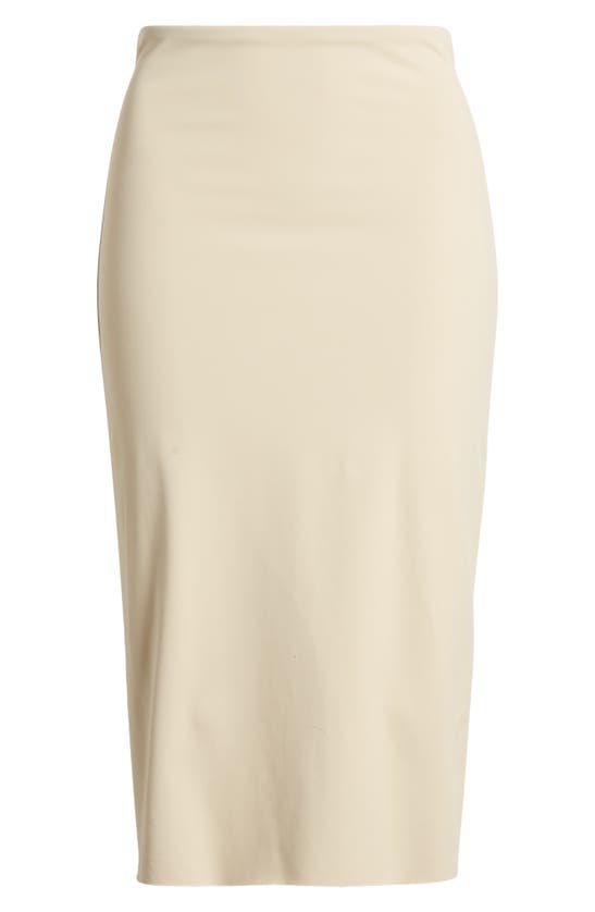 Open Edit Smooth Edit Midi Skirt In Tan Oxford