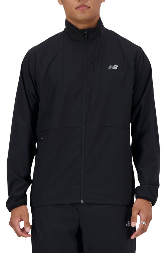 Shop New Balance Athletics Stretch Woven Jacket In Black