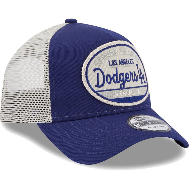 New Era Royal Los Angeles Dodgers 2023 Spring Training Patch A Frame Trucker 9forty Snapback Hat 2884