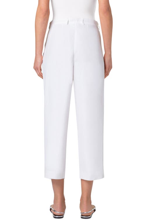 Akris Punto Flori Pleated Crop Pants In Cream