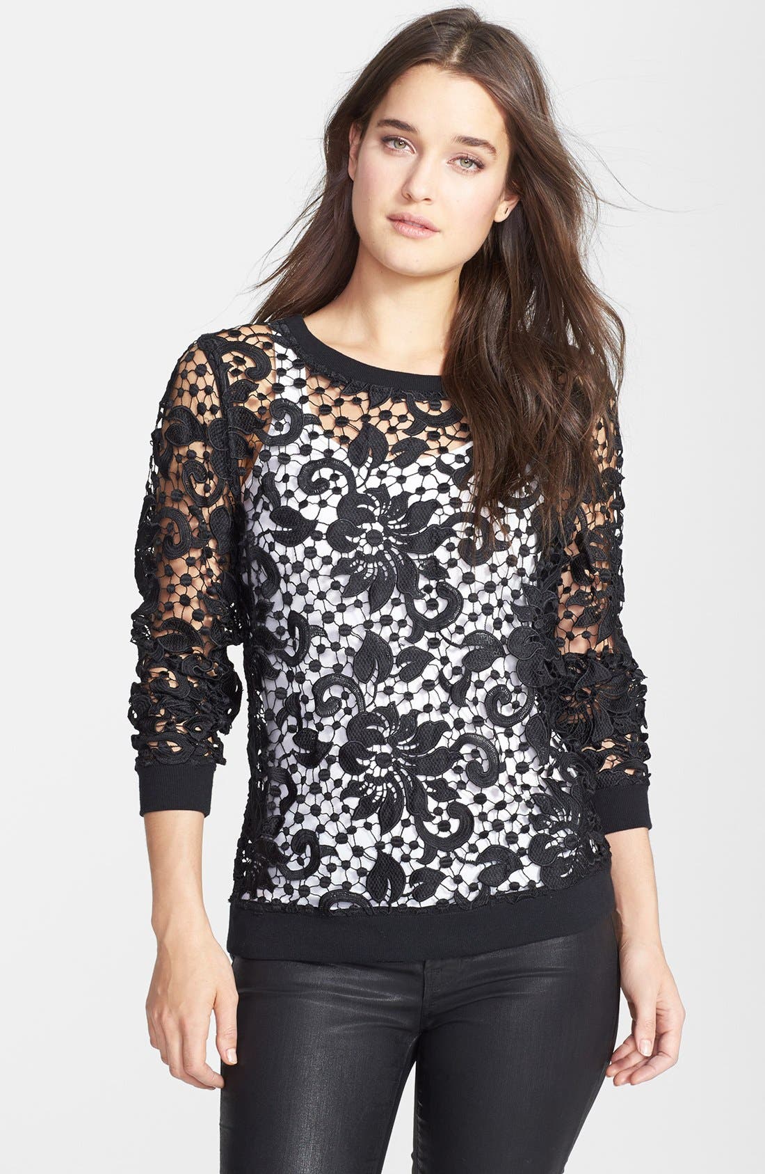 Chelsea28 Embroidered Lace Pullover Nordstrom