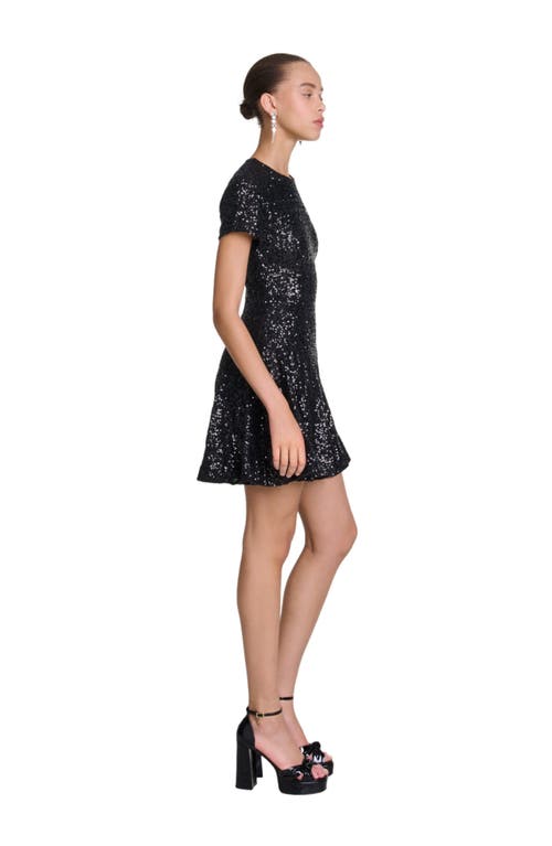 Maje Sequin-embellished Dress In Black
