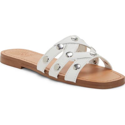 Vince Camuto Vazista Studded Slide Sandal- White