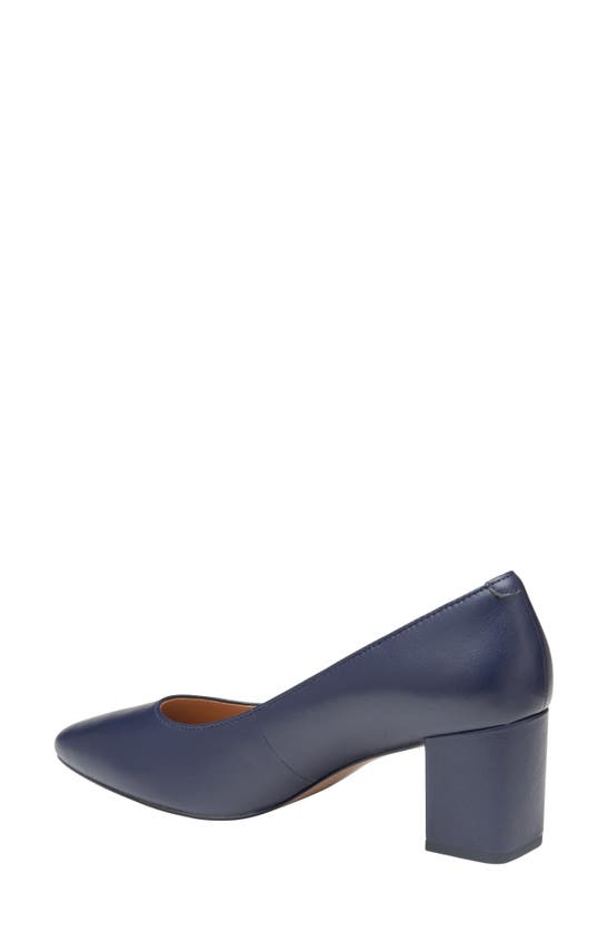 Shop Johnston & Murphy Vicki Block Heel Pump In Navy Glove