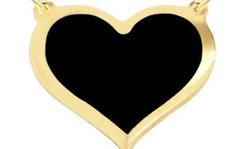 Shop House Of Frosted Heart Pendant Necklace In Gold/onyx