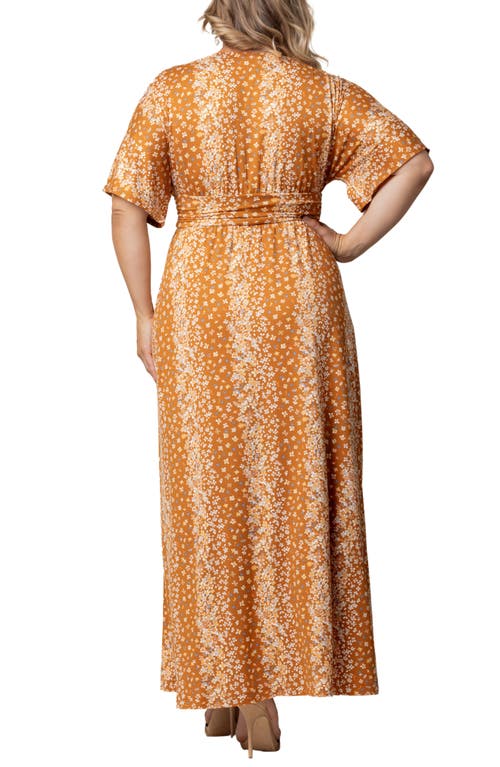 Shop Kiyonna Vienna Maxi Dress In Amber Floral Falls