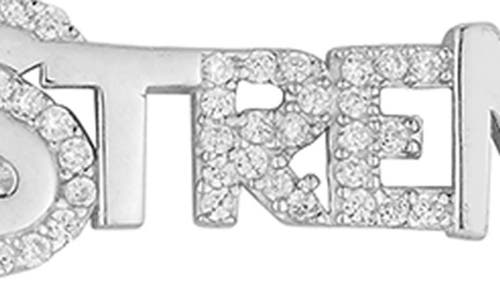 Glaze Jewelry Cz 'strength' Pendant Necklace In Silver