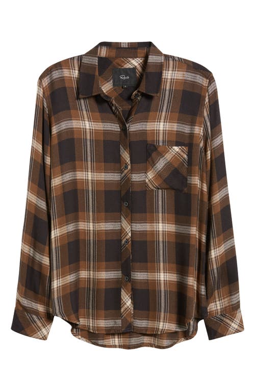 Shop Rails Hunter Plaid Button-up Shirt In Black Carmel Lurex