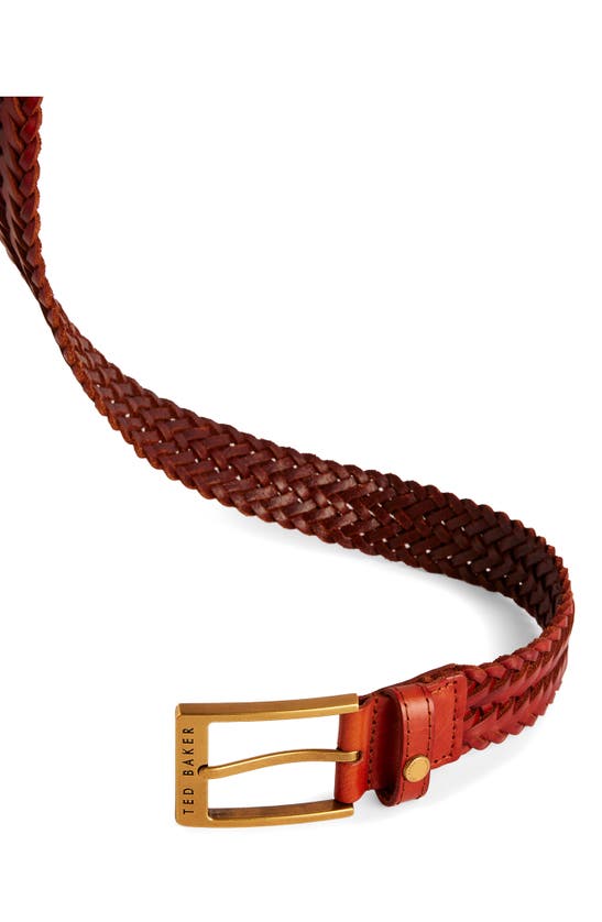 Shop Ted Baker Braidie Braided Leather Belt In Tan